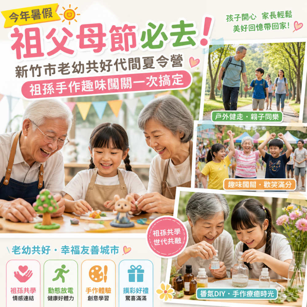 今年暑假祖父母節必去！新竹市老幼共好代間夏令營、祖孫手作趣味闖關一次搞定（親子活動推薦）
