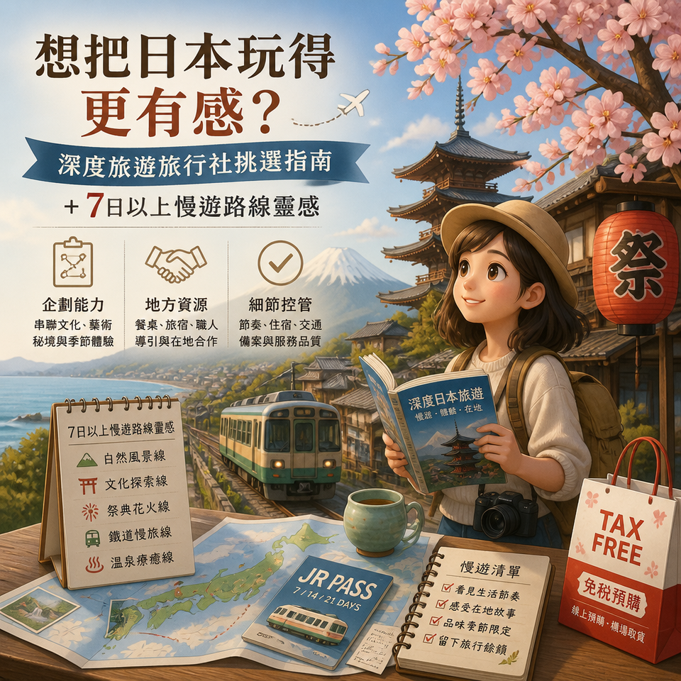 想把日本玩得更有感？深度旅遊旅行社挑選指南＋7日以上慢遊路線靈感