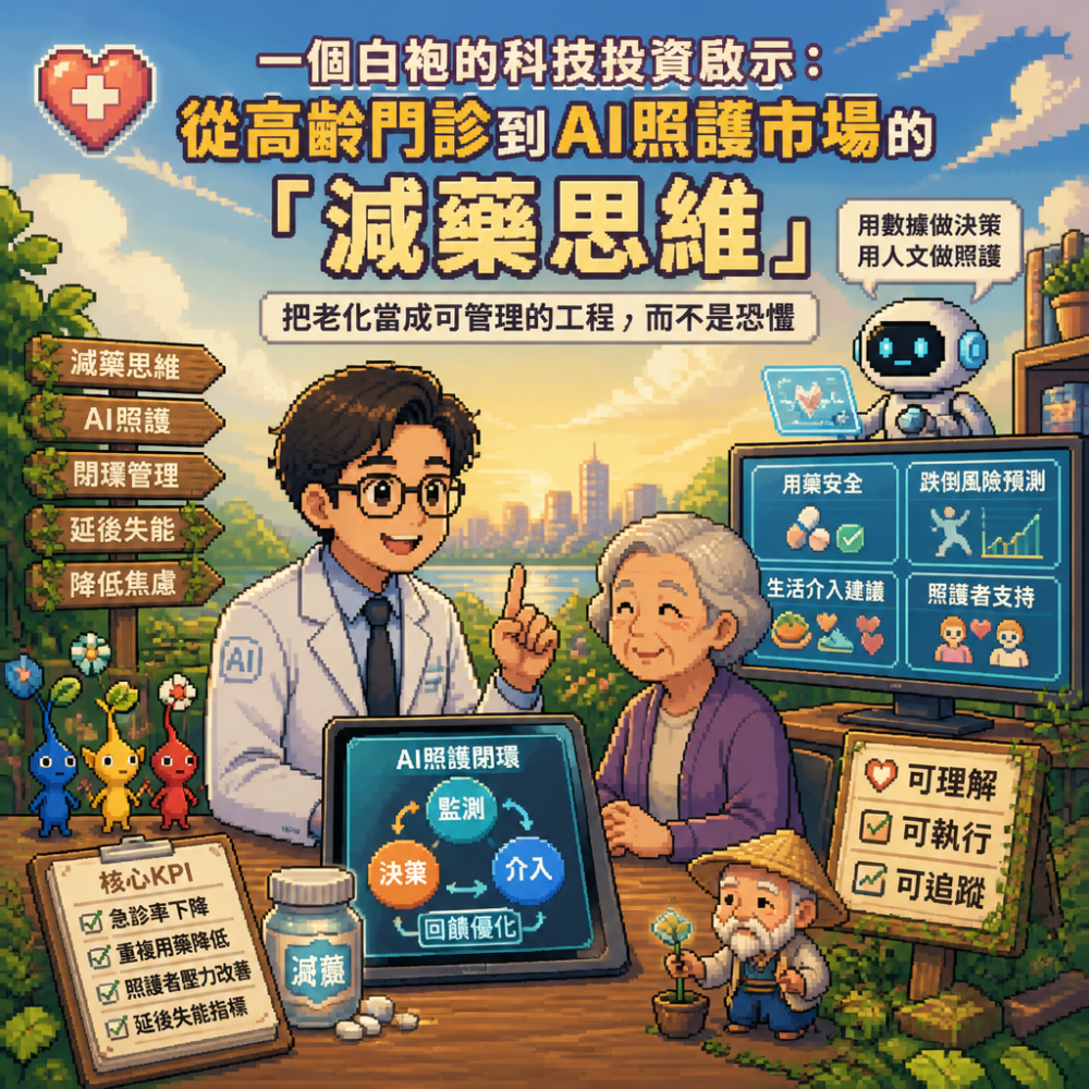 一個白袍的科技投資啟示:從高齡門診到AI照護市場的「減藥思維」