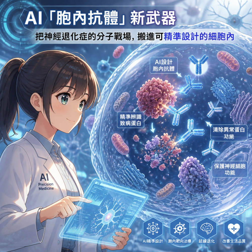 AI「胞內抗體」新武器：把神經退化症的分子戰場，搬進可精準設計的細胞內