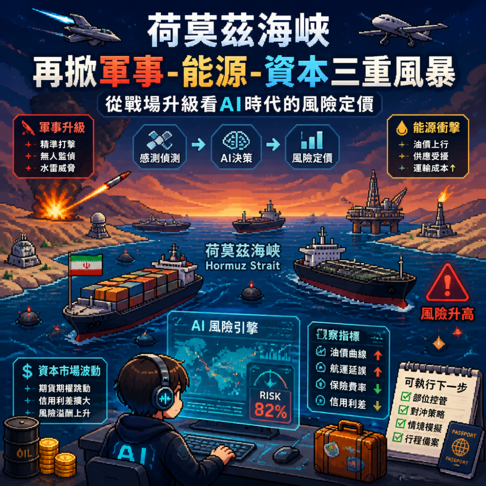 荷莫茲海峽再掀軍事-能源-資本三重風暴：從戰場升級看AI時代的風險定價