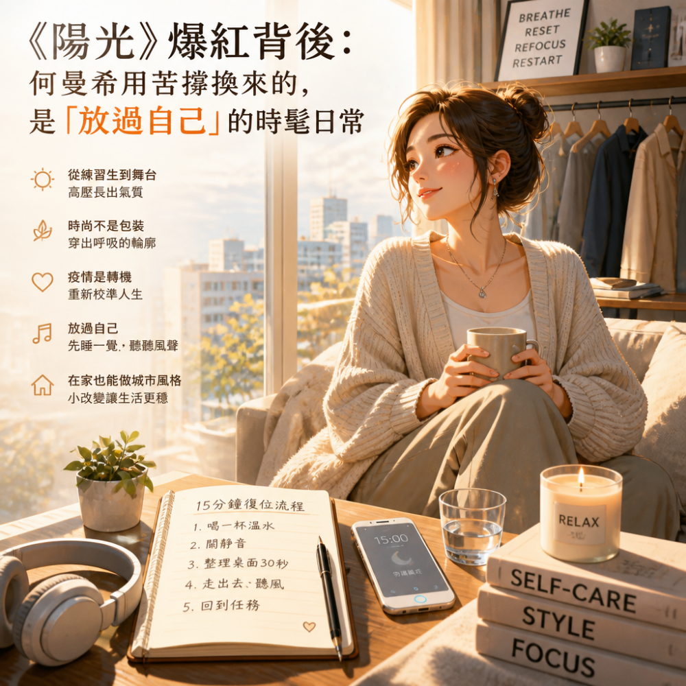 《陽光》爆紅背後：何曼希用苦撐換來的，是「放過自己」的時髦日常