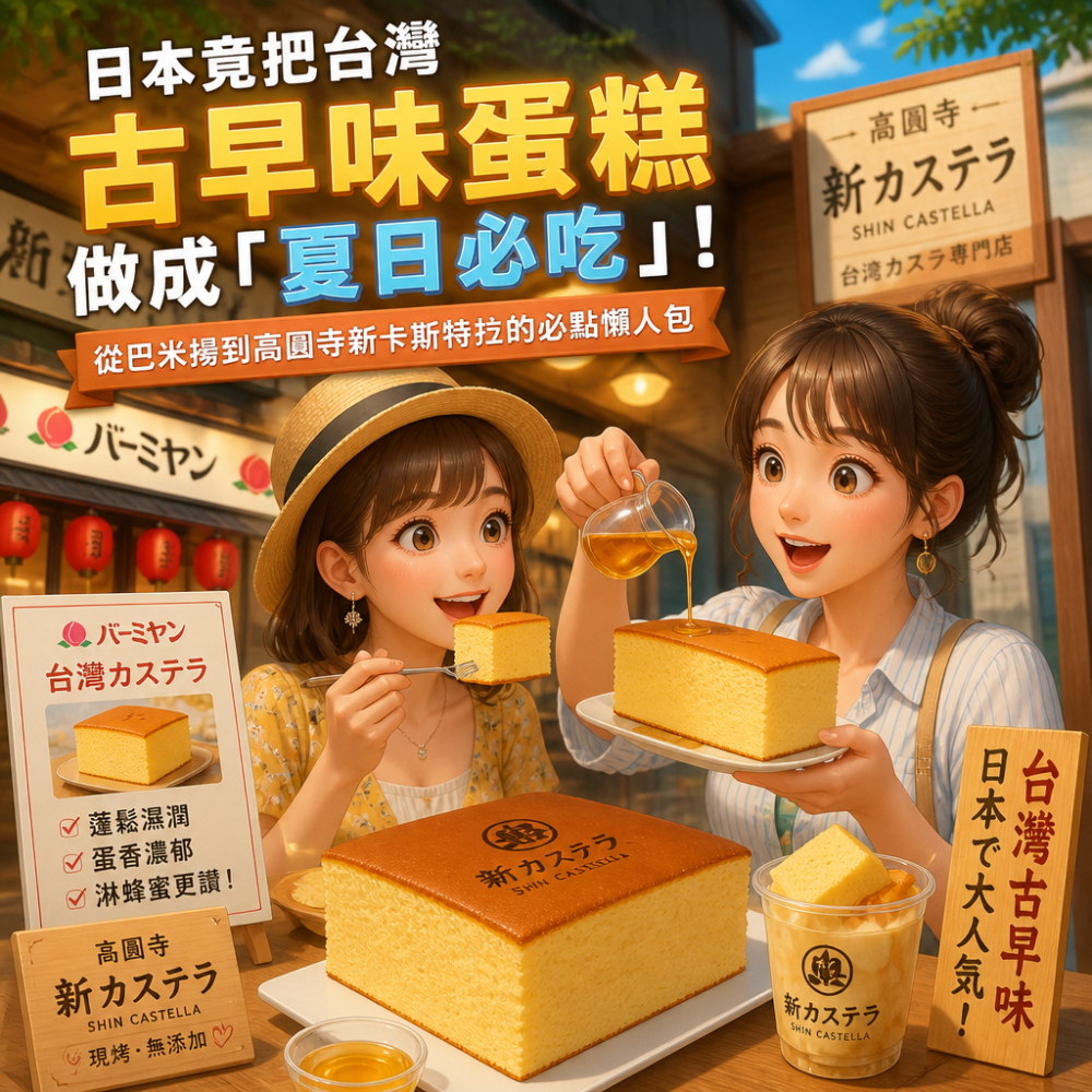 日本竟把台灣古早味蛋糕做成「夏日必吃」！從巴米揚到高圓寺新卡斯特拉的必點懶人包