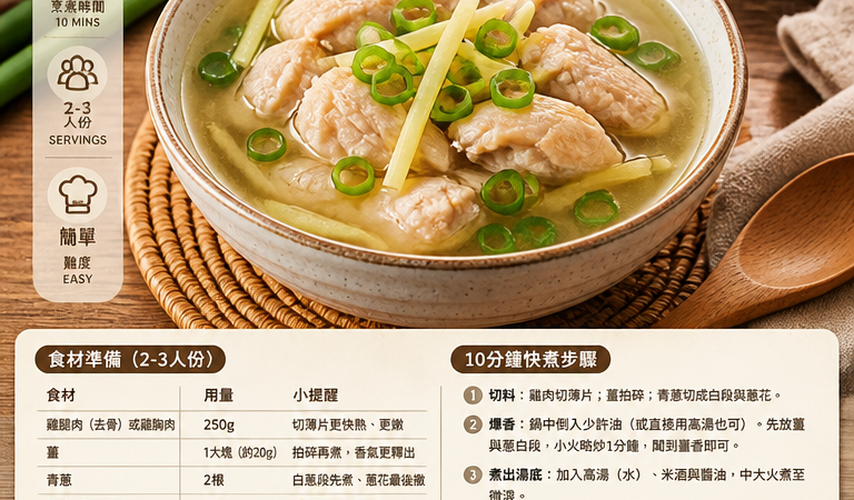 中式古早味×溫泉季靈感！10分鐘懶人食譜：台中好湯四區暖心「青蔥薑汁雞肉湯」必學家常料理
