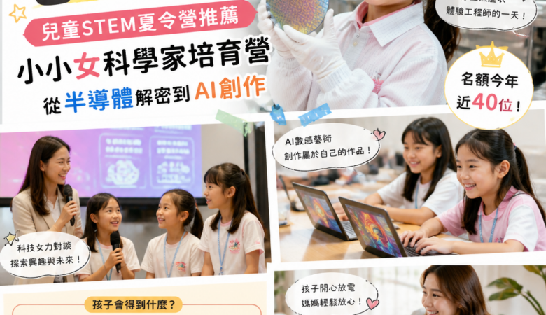 2026暑假爸媽救星！兒童STEM夏令營推薦：小小女科學家培育營帶孩子從半導體解密到AI創作（名額今年近40位）