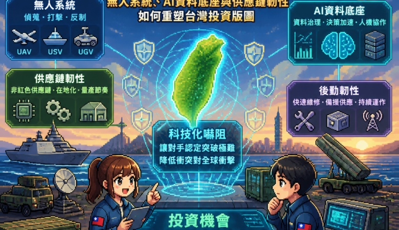 國防5%背後的科技戰：無人系統、AI資料底座與供應鏈韌性如何重塑台灣投資版圖