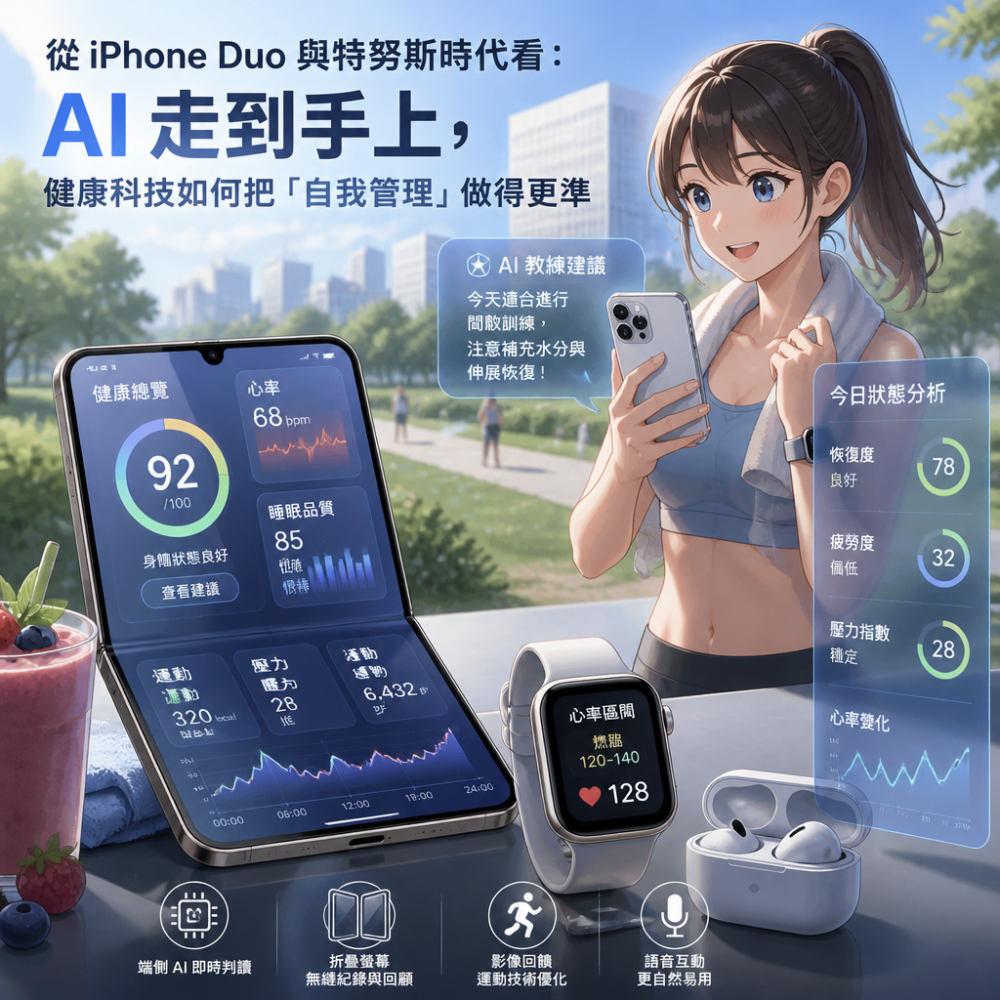從 iPhone Duo 與特努斯時代看：AI 走到手上，健康科技如何把「自我管理」做得更準