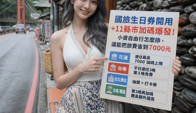 國旅生日券開用＋11縣市加碼爆發：小資自由行怎麼排，還能把旅費省到7000元