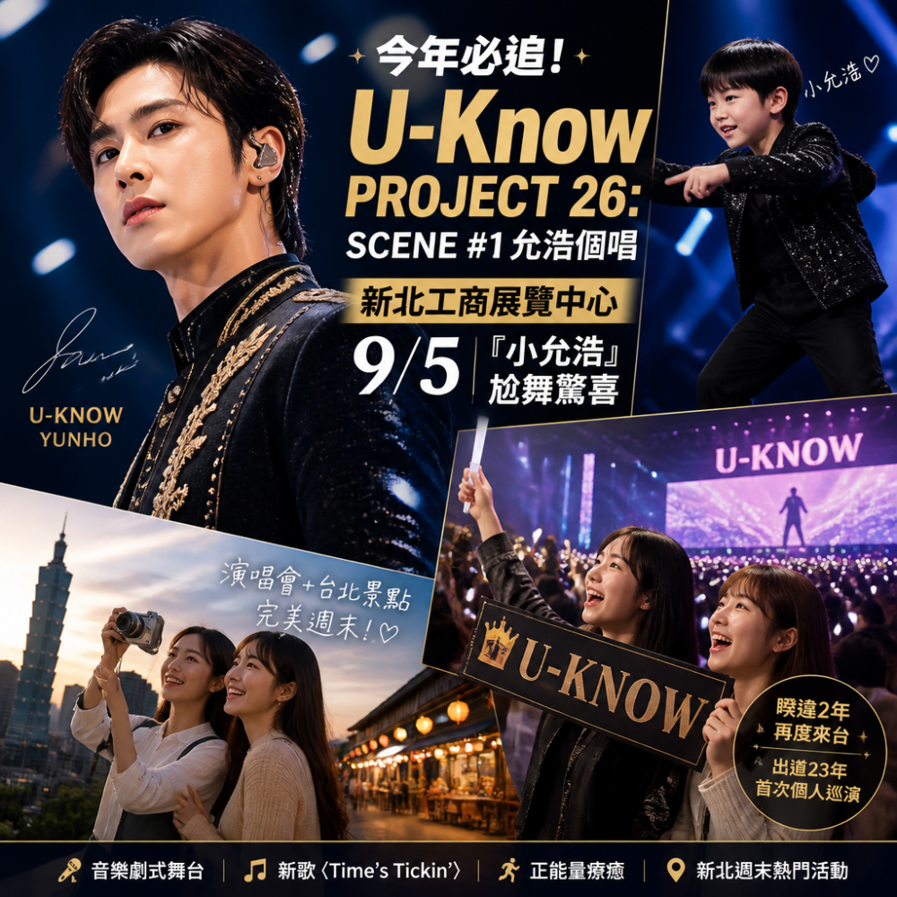 今年必追！U-Know PROJECT 26：SCENE #1 允浩個唱｜新北工商展覽中心 9/5「小允浩」尬舞驚喜