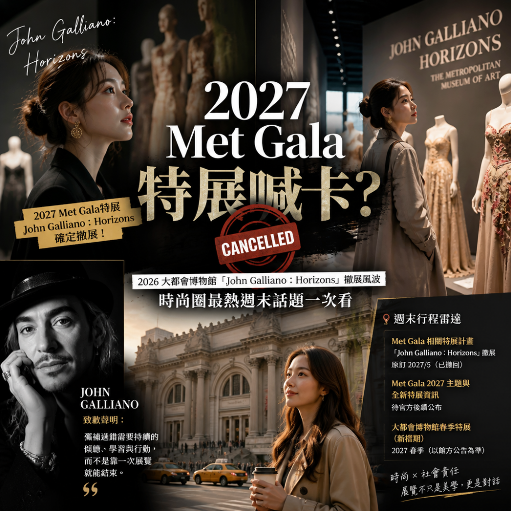 2027 Met Gala特展喊卡?今年(2026)大都會博物館「John Galliano:Horizons」撤展風波:時尚圈最熱週末話題一次看