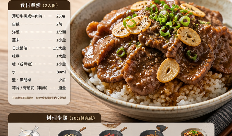 台南九州風必學料理！10分鐘家常料理：日式九州甜味牛肉湯風香料牛排飯（懶人食譜）