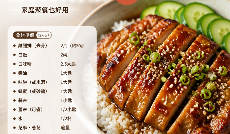 懶人食譜10分鐘料理！家常料理必學：日式味噌照燒雞腿排拌飯｜家庭聚餐也好用
