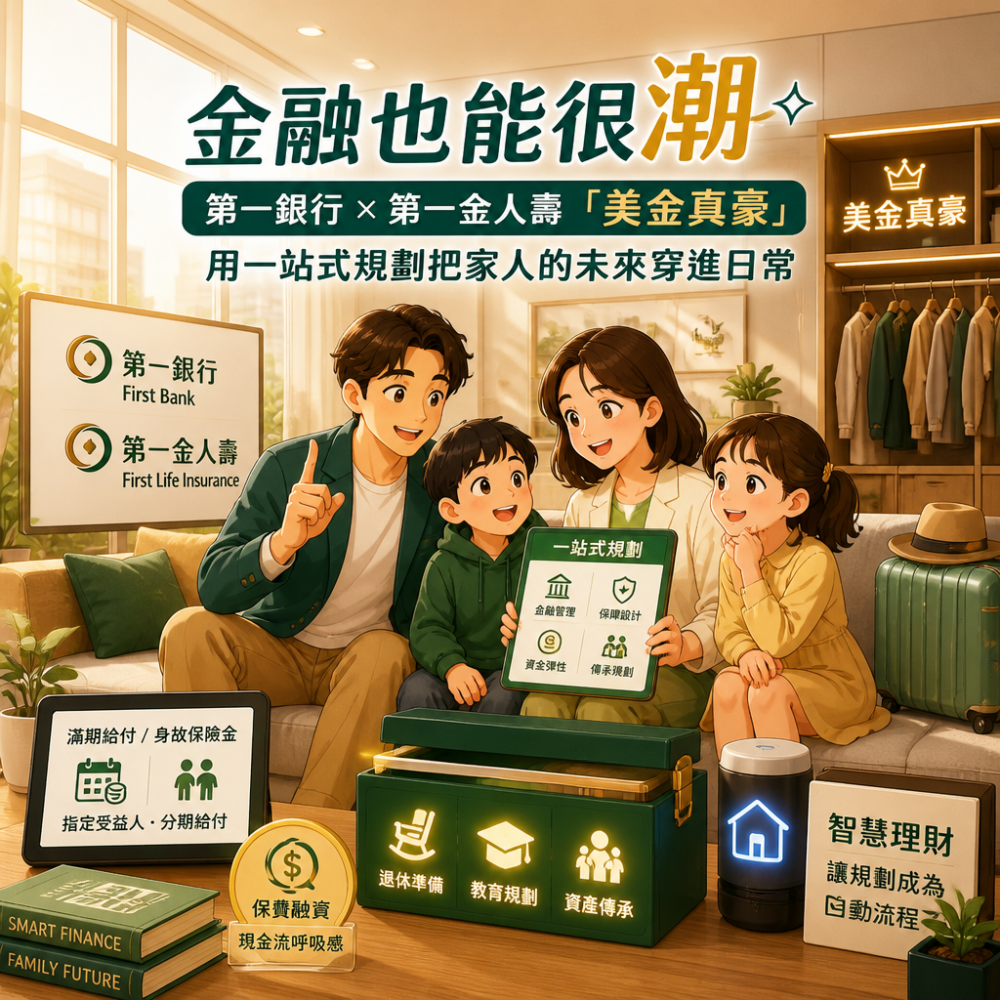 金融也能很潮：第一銀行攜手第一金人壽推出「美金真豪」，用一站式規劃把家人的未來穿進日常