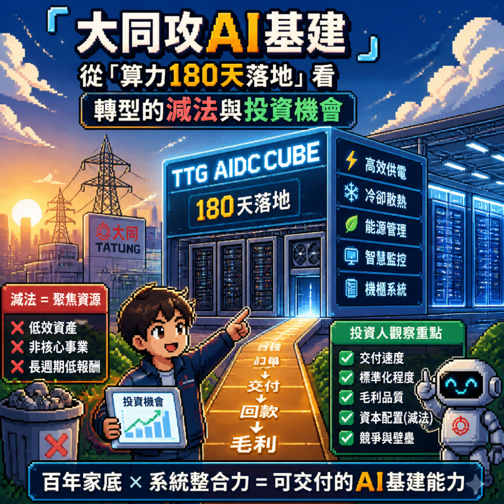 大同攻AI基建：從「算力180天落地」看轉型的減法與投資機會