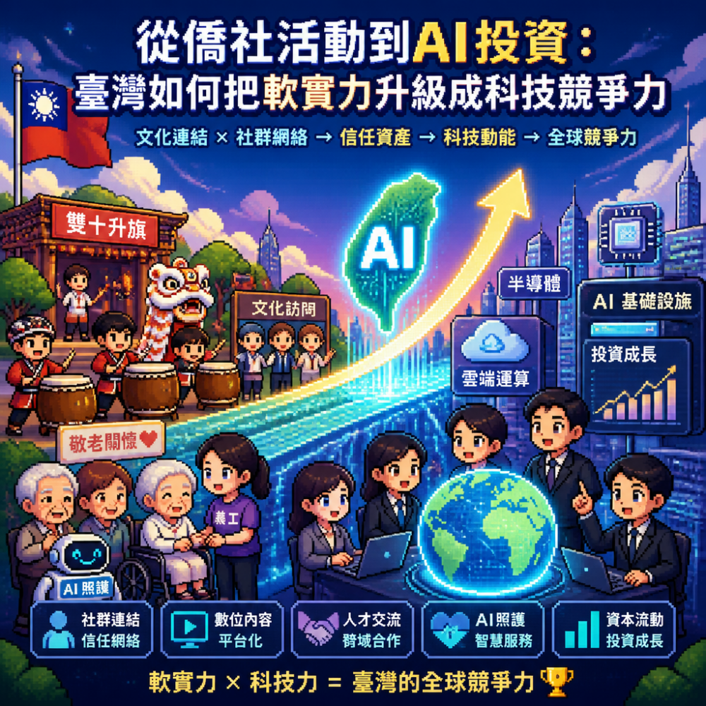 從僑社活動到AI投資:臺灣如何把軟實力升級成科技競爭力