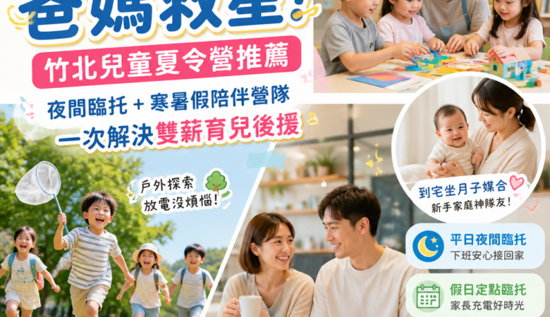 2026暑假爸媽救星！竹北兒童夏令營推薦：夜間臨托＋寒暑假陪伴營隊，一次解決雙薪育兒後援