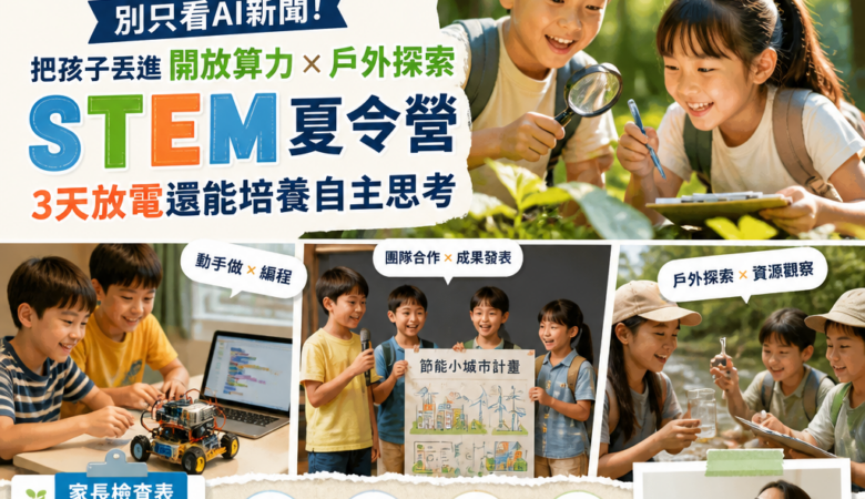 2026暑假爸媽救星！別只看AI新聞：把孩子丟進「開放算力×戶外探索」STE M夏令營，3天放電還能培養自主思考