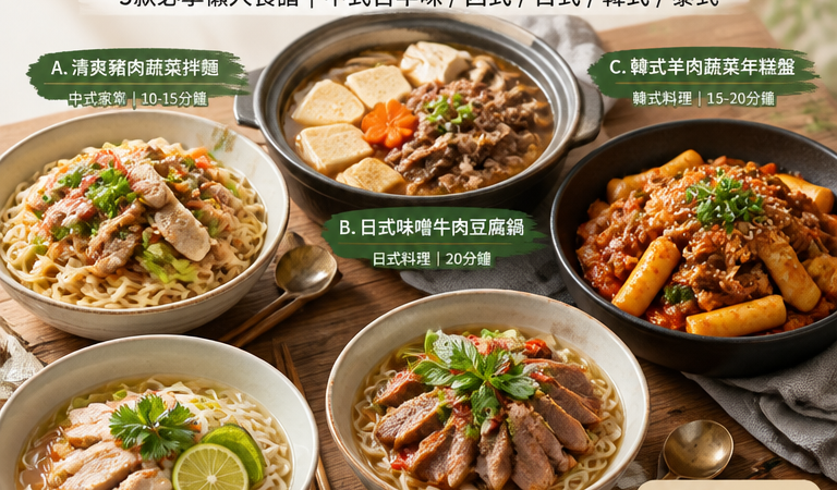 拾青今晚吃什麼：節慶後別急著靠瘦瘦針？家常料理從「吃對主食」開始（5款必學懶人食譜｜中式古早味/西式/日式/韓式/泰式）