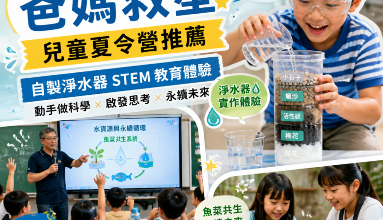 2026暑假爸媽救星！兒童夏令營推薦：自製淨水器STEM教育體驗，孩子動手做科學、暑假放電秒睡（今年）