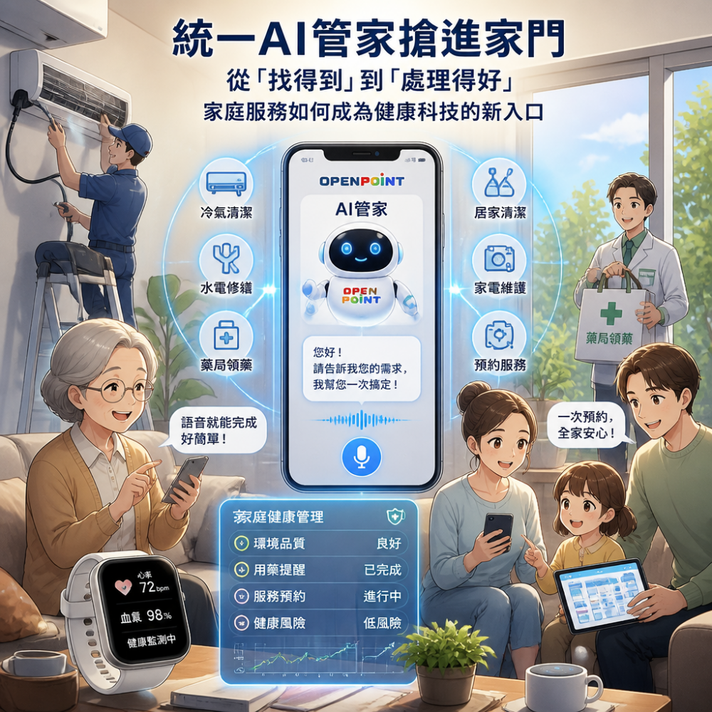 統一AI管家搶進家門:從「找得到」到「處理得好」,家庭服務如何成為健康科技的新入口