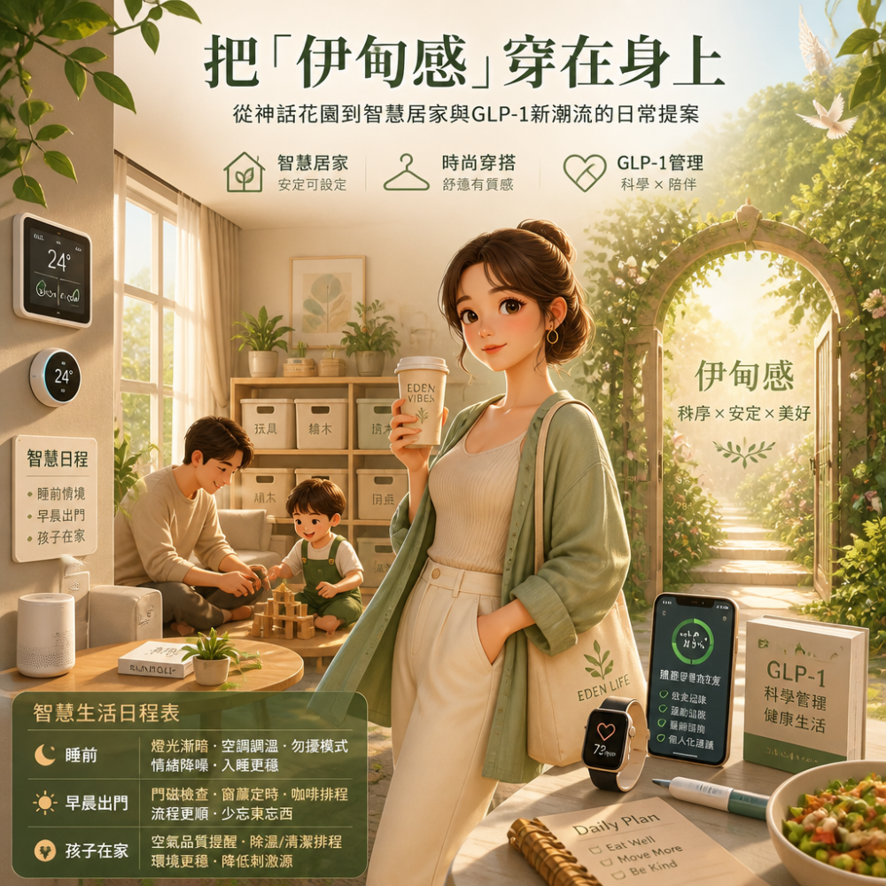 把「伊甸感」穿在身上：從神話花園到智慧居家與GLP-1新潮流的日常提案