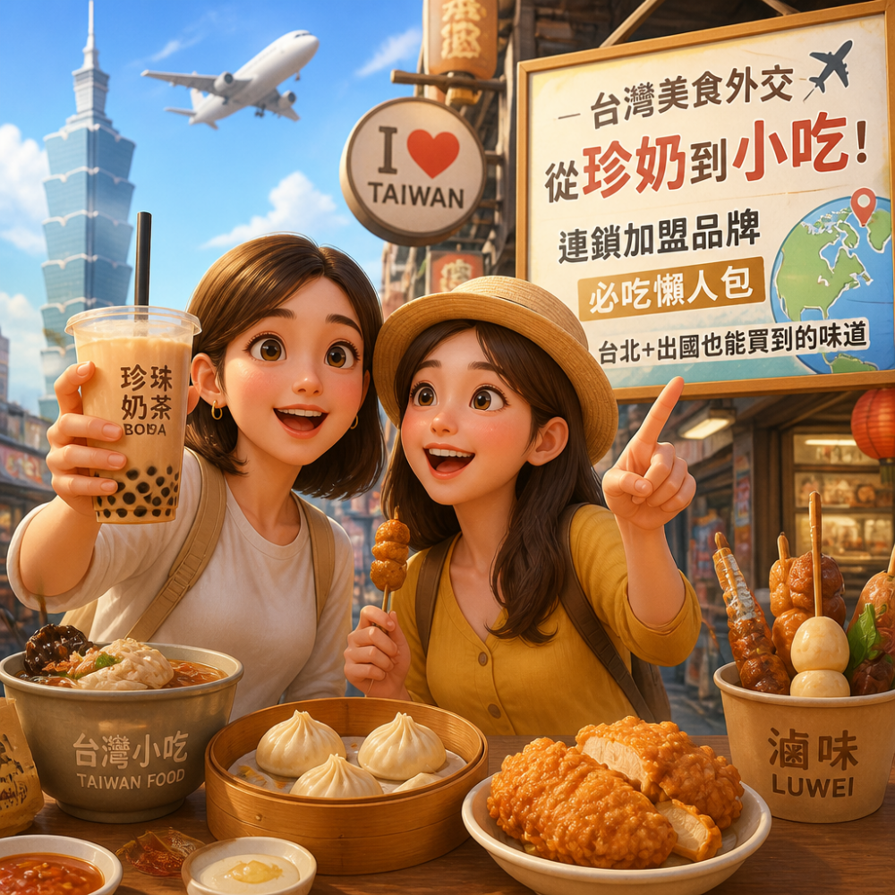 台灣美食外交從珍奶到小吃！連鎖加盟品牌必吃懶人包（台北＋出國也能買到的味道）