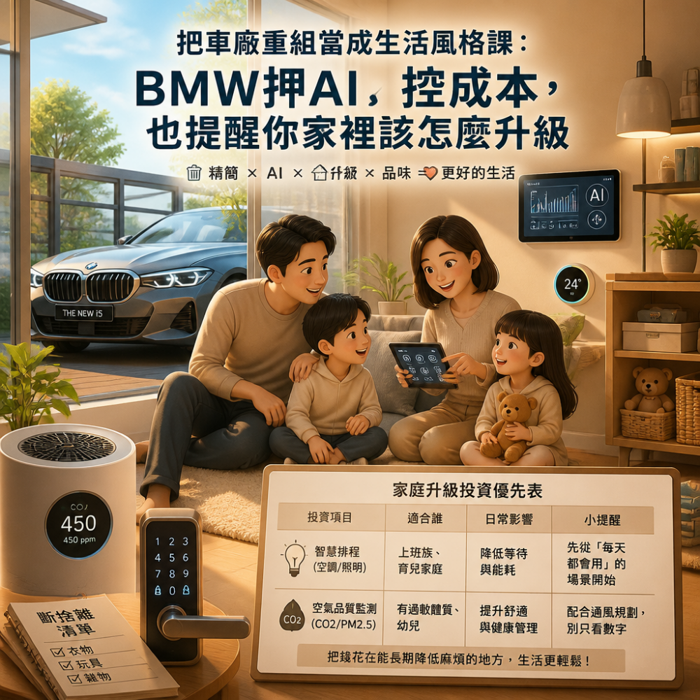 把車廠重組當成生活風格課:BMW押AI、控成本,也提醒你家裡該怎麼升級